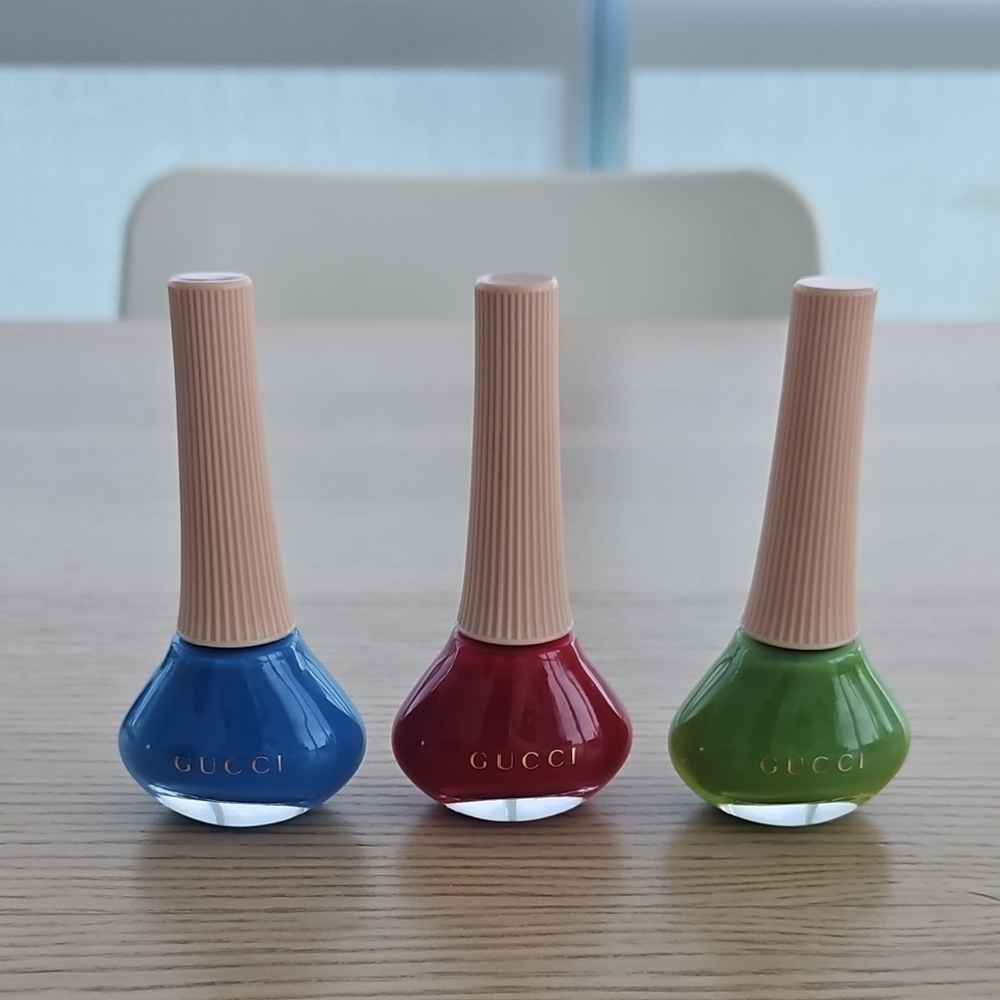 Gucci Nail Polish Trio - Blue, Red, Green